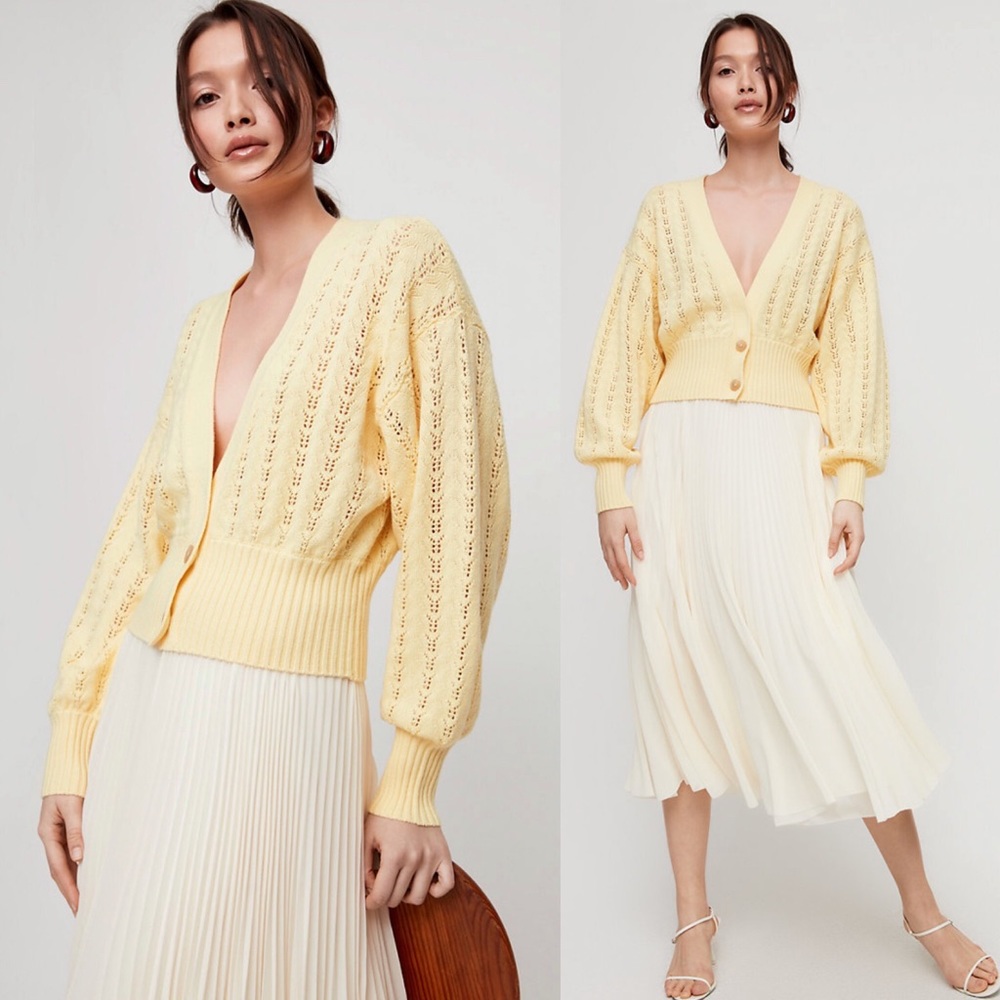 Aritzia Yellow Cardigan